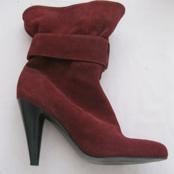 Jessica Simpson Burgundy Suede Boots Size 7 - Picture 3 of 3